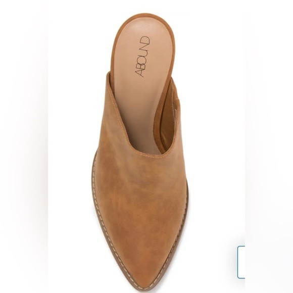 ABOUND Maya Brown Block Heel Pointed Toe Mule Slip On Faux Leather Size 11 NEW - Picture 3 of 9